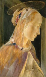 Kop van de Magdalena (naar Sandro Botticelli) (tempera op paneel)