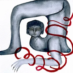 Surrealistische gebonden figuur