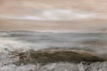Mistige rust aan de kust