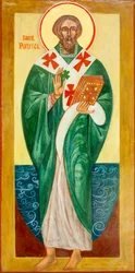 Sint Patrick Icoon, 2000 (eitempera, bladgoud, hout)