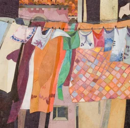 Venetië Wassen Geruite Quilt, 2016 (aquarel geschilderd papier collage)