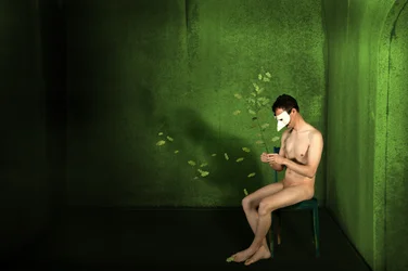 De gemaskerde man in het groen