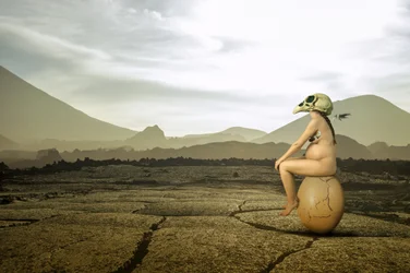 Een surrealistische bevalling in de woestijn