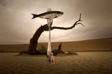 Surrealistische woestijnvis