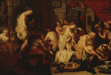 Vrouwen aan het baden