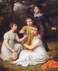 Portret van de vier oudste kinderen van Johannes Søbøtker in Hummeltofte.