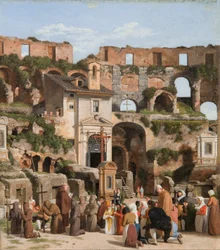 Zicht op de binnenkant van het Colosseum