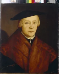 Portret van een man. Schilderij van Christoph Amberger (ca. 1500-1562), na 1548. Duitse kunst