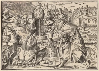 Christus vertelt zijn discipelen over het laatste oordeel