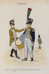 Een trommelaar en meesterbakker van de Prefecturale Garde van Hamburg, c.1806