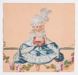 Vrouwelijke Aap in Rococo Kleding