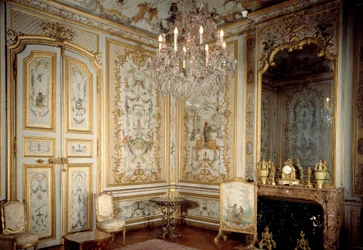Zicht op het kabinet van de apen of “La Grande Singerie” door Christophe Huet (1700-1759) 1737 Chantilly, Musee Conde
