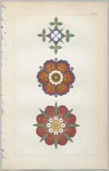 De kunst van decoratief ontwerp: met een bijlage, waarin de uren van de dag worden gegeven waarop bloemen opengaan, uitgegeven door Day & Son, Londen, 1862