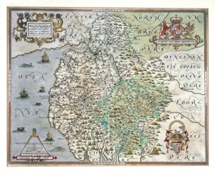 Een kaart van Westmorland en Cumberland, 1576