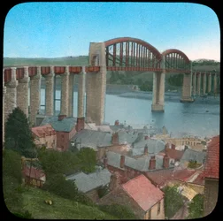 Royal Albert Bridge, Saltash, Cornwall, eind 19e of begin 20e eeuw