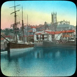 De haven, Penzance, Cornwall, eind 19e of begin 20e eeuw