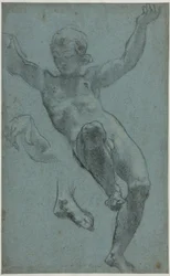 Studie van een jongeling voor de Loggia van Cupido en Psyche