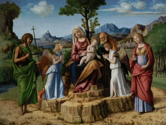 Rust tijdens de vlucht naar Egypte met Sint Johannes de Doper