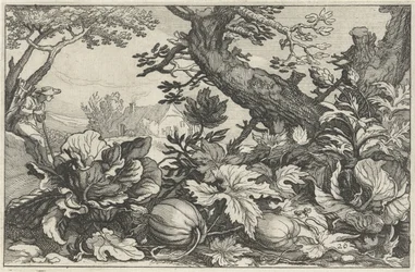 Landschap met pompoenen en kolen
