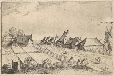 Velden en een weg, plaat 8 uit Regiunculae et Villae Aliquot Ducatus Brabantiae, ca. 1610