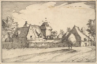 Ommuurde Boerderij, plaat 11 uit Regiunculae et Villae Aliquot Ducatus Brabantiae, ca. 1610