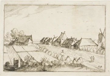 Velden en een weg, plaat 24 naar Afbeeldingen van boerderijen, landhuizen en rustieke dorpen (Praediorum villarum et rusticarum casularum icones)