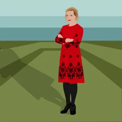 Portret van Lucy Worsley, Engelse historicus, auteur, gezamenlijke hoofdconservator bij Historic Royal Palaces en televisiepresentator