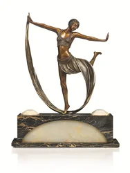 Art Deco figuur met verlichte basis, 