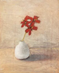 Stilleven met rode bloemen