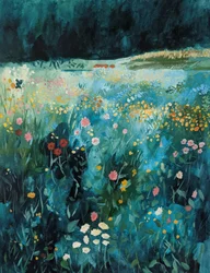 Kleurrijke wilde bloemenweide