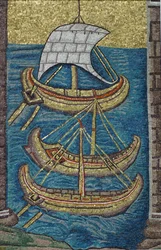 De Romeinse galeien. Mozaïek uit Ravenna, kopie