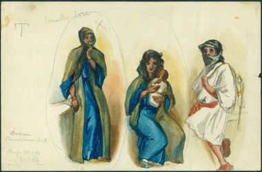 Bedoeïenen Houtskoolbranders, Berg Karmel, nabij Haifa, 1873