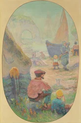 Vissers in Etretat