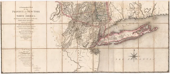 Een chorografische kaart van de provincie New York door Sauthier [Onderste deel van de kaart]