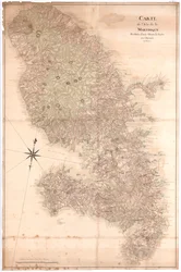 Kaart van het eiland Martinique, verkleind van een grote gemaakt in het jaar 1763, nd [1797] (manuscript)