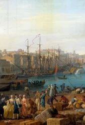 De haven van Marseille in de 18e eeuw (detail)