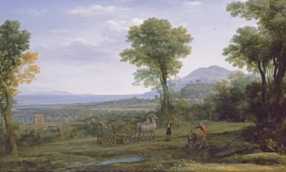 Landschap met St. Philip die de eunuch doopt