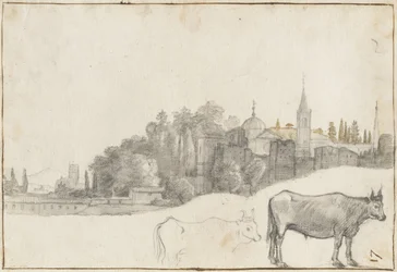 Een Uitzicht Buiten de Piazza del Popolo in Rome, 1640-41