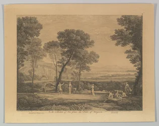 Dans Onder de Bomen Landschap met Plattelandsdans, 1742