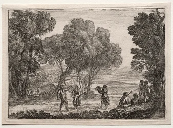 Landschap met een dorpsdans (Kleine plaat)