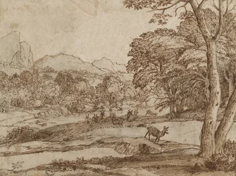 Landschap met een kudde herten, 1666