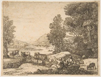 Herder en Herderin die Gesprekken Voeren in een Landschap, ca. 1651