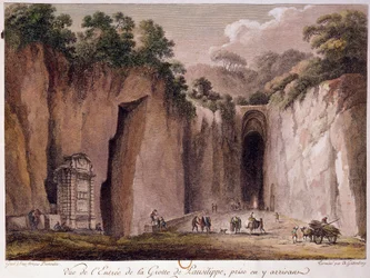 Uitzicht op de grot van Pausilippe (Posillipo) (of 