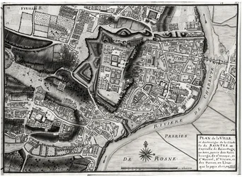Atlas 131 F fol.8 Kaart van Saintes, hoofdstad van Saintonge, uit Recueil des Plans de Saintonge, 1716