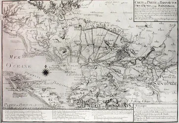 Atlas 131 H f.42 Kaart van Bas Poitou, Aunis en Saintonge met de moerassen van de Baai van Aiguillon in 1716