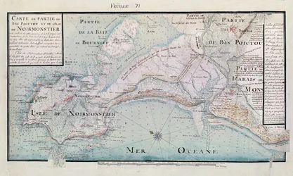 Kaart van een deel van Bas-Poitou en het Ile de Noirmoutier, 1703