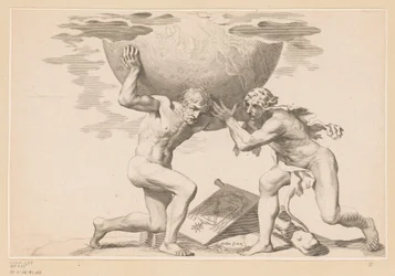 Atlas geeft de hemelbol aan Hercules