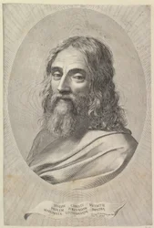 Buste van Sint-Jozef in een ovaal