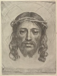 Gezicht van Christus op het doek van Sint Veronica