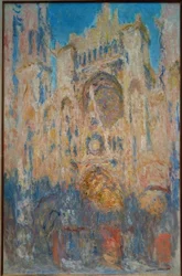 Kathedraal van Rouen. Zonlicht effect, einde van de dag